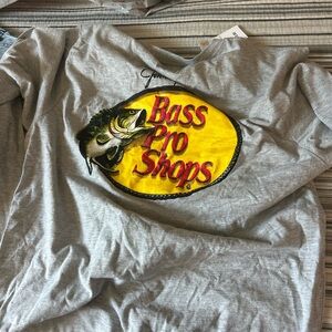 Bass Pro Shops Gray Shirt with Yellow and Red Logo